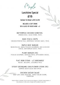 Menus - Maple Restaurant